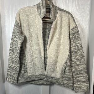 Cozy Cream and Gray Open Jacket